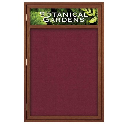 United Visual Products Sliding Glass Door Radius Letterboard, 96"x48", Bronze/White Vinyl UV9024ACS-BRONZE-WHITE